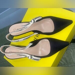 Dior J’adior Slingback Pump in black fabric. Like new. Worn twice.